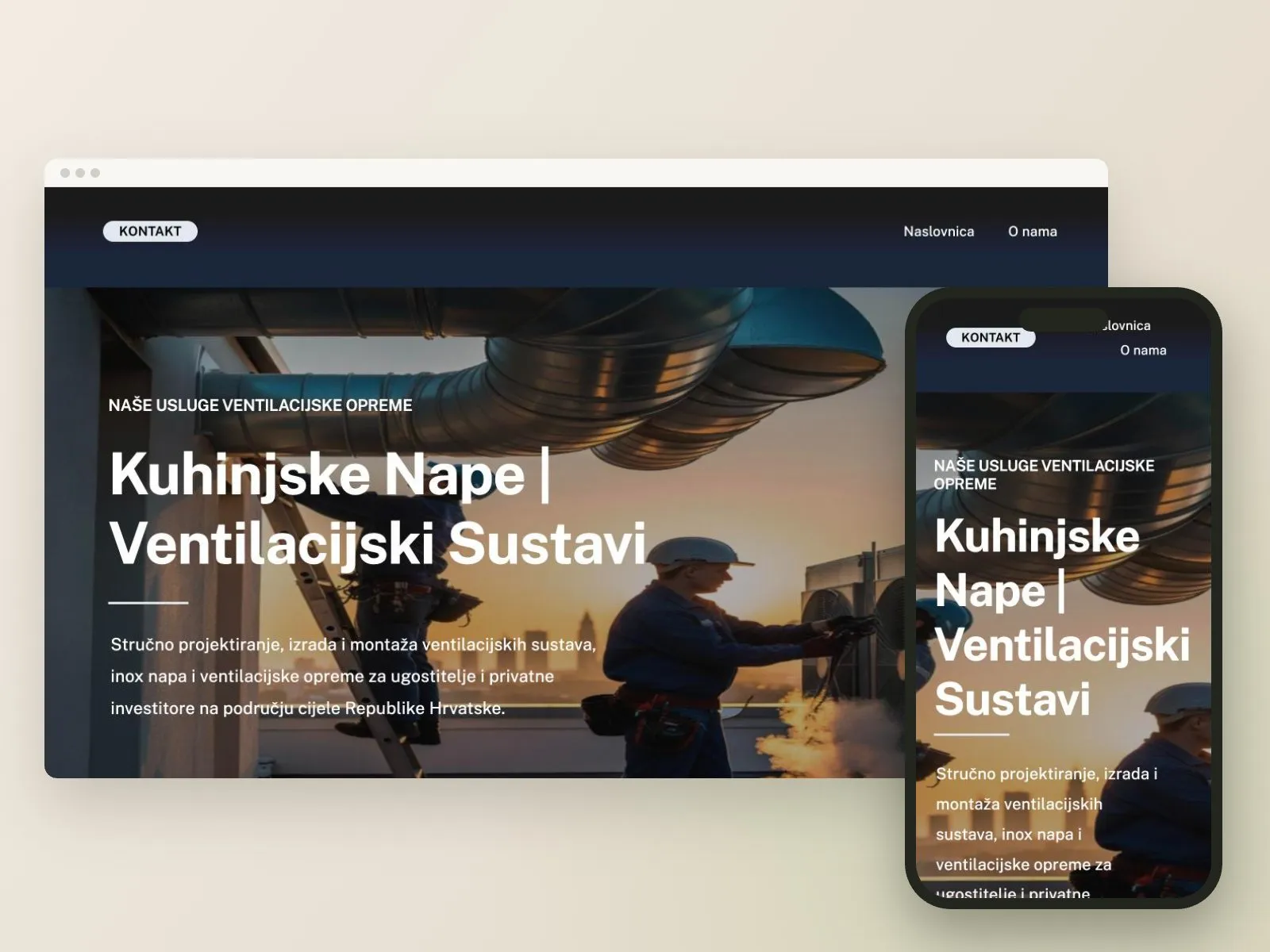 Web stranica Klimenko Produkt na računalu i mobitelu
